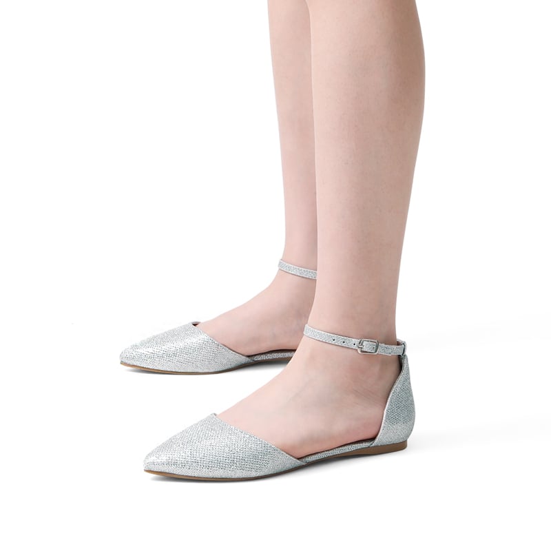 Women s Silver Flats Dream Pairs